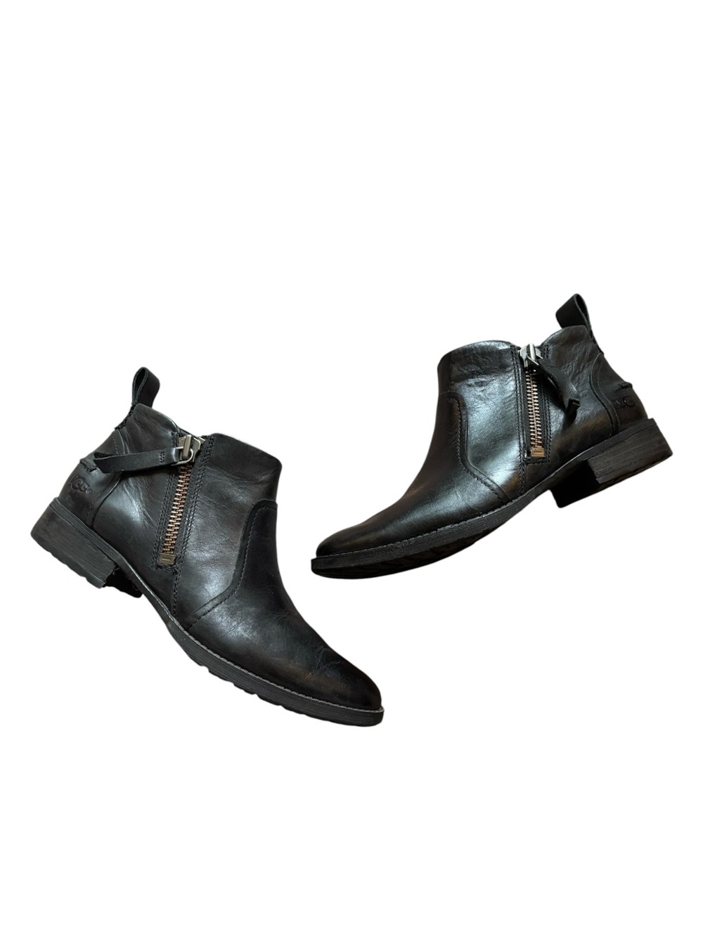 UGG Aureo Ankle Boot leather side zip moto biker classic size 7